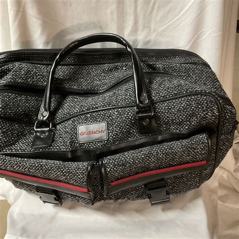 Vintage Givenchy Tweed Luggage Weekend Garment Travel Bag 